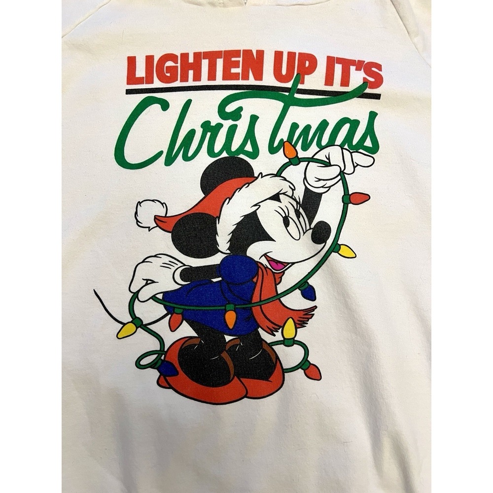 Women's Vintage‎ Minnie Mouse Hoodie Hooded Sweatshirt Christmas 1XL